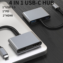 (4 w 1) Adapter HUB USB C Tebe typu C do stacji dokującej zgodnej z HDMI 4K, obsługującej Macbooka zgodnego