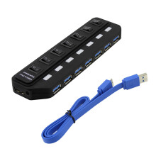 (7-portowy koncentrator USB 3.0) Rozdzielacz USB 3.0, ekspander, rozdzielacz USB 3.0 o dużej prędkości