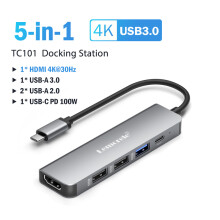 (Hub 5-portowy)Hub USB typu C, Hub USB 3.0 OTG, 4-portowy, HUB USB C/A, Multi Splitter, Adapter, Akcesoria