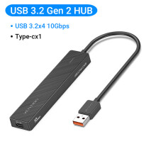 (USB 3.2 10 Gb/s) Vention USB C HUB 4 porty USB typu C do rozdzielacza USB z funkcją Micro Charge Power
