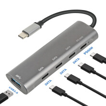 (5 w 1-HUB (505C))HUB USB C Hub 5 portów typu C do USB 3.0 PD 60 W DANE USB C 2.0 Adapter wieloportowy