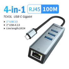 (4 w 1) Adapter Ethernet USB TC48 Karta sieciowa USB 3.0 zgodna z Macbookiem Adapter Ethernet USB C