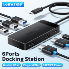 (TC122) TC122 USB C HUB Podwójna stacja dokująca HDMI 4K USB 3.0 PD 100 W Port typu C Kompatybilny z