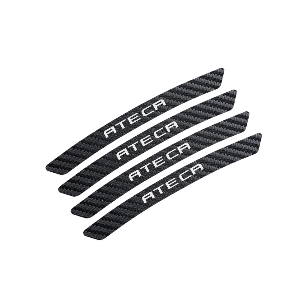(Pour Ateca) Lot de 4 autocollants de moyeu de roue de voiture en fibre de carbone compatibles avec