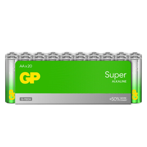 20er-Pack AA-Batterien, GP Super Alkaline 15A/LR6