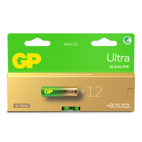GP Ultra Alkaline AA-Batterie, 15AU/LR6, 12er-Pack