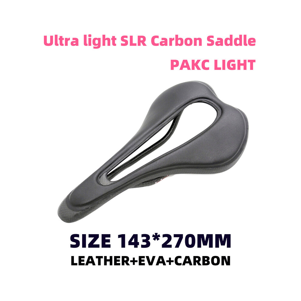 (avec logo SLR) Selle de vélo de montagne ultra légère en carbone italien SLR Selle creuse