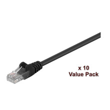 MicroConnect CAT5e U/UTP Network Cable 1m Black VALUEPACK (10pcs)
