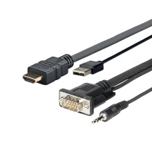 VivoLink Pro Cabo HDMI HDMI - VGA - áudio - USB HDMI (M) para USB, HD-15, mini estéreo-phone 3,5 mm (M) 1 m