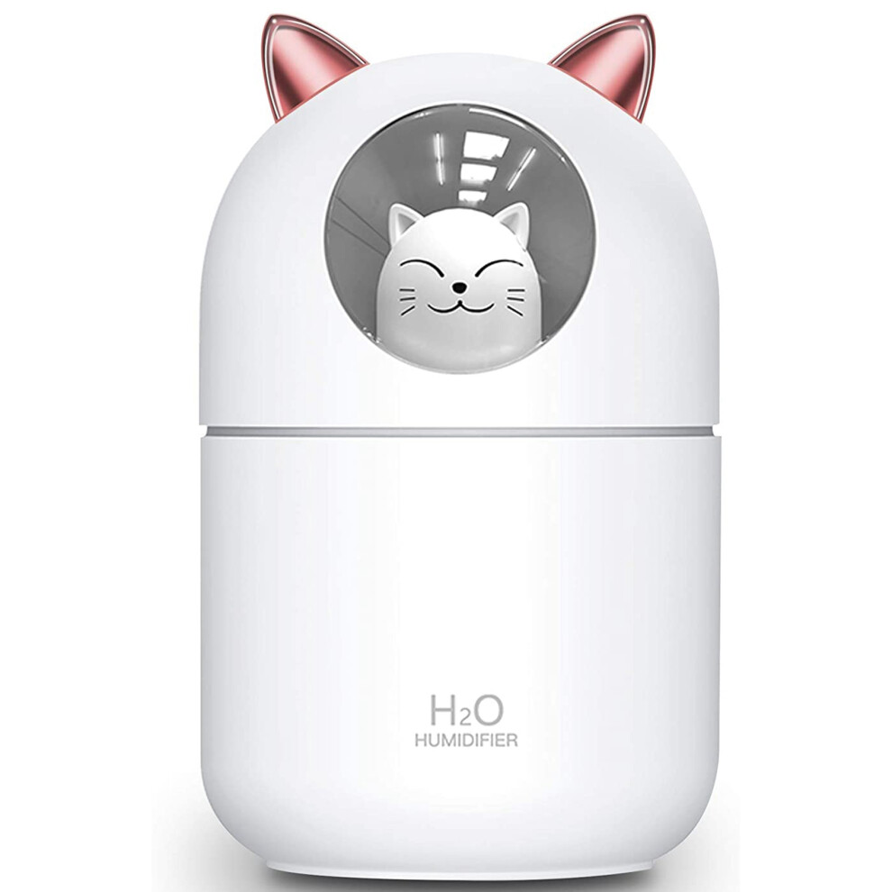 Cute Cat Cool Mist Humidifier for Home,Cat Night Light Essential Pure Air Baby Room,Easy Clean Quiet Operation White-image-OPC-PGQPWHF-NEW