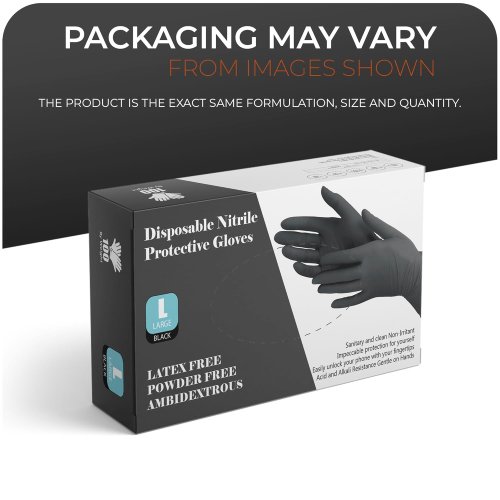 PANKTI Black Nitrile Disposable Gloves - Latex 2