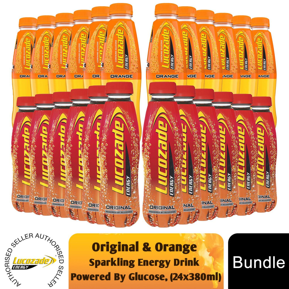 Lucozade Original & Sparkling Energy Drink, 3X380ml Orange