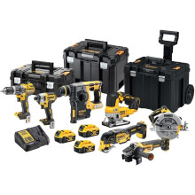 Verpakking van 7 gereedschappen 18V (3x5,0 Ah) in 3 T-STAK koffers - DEWALT DCK755P3T