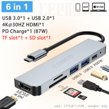 Hub USB typu C (6 w 1) z HDMI – stacja dokująca Essential PC Accessories zgodna z MacBookiem