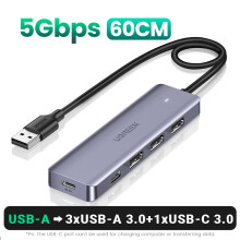 (USB-A do 3A 1C 60CM) Rozdzielacz koncentratora USB C 4 porty USB typu C do USB 3.0 kompatybilny z MacBookiem