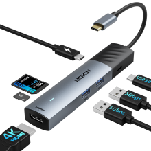 (7w1 4K60Hz SD TF) USB Hub Adapter USB-C Multiport Hub z 4K60Hz HDMI 10Gbps USB3.1 1000Mb/s RJ45