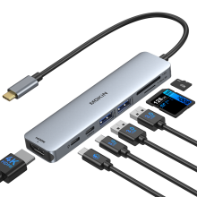 (7 w 1 4K60Hz) USB C HUB do 4K HDMI Hub Adapter Stacja dokująca USB 3.0 5 Gb/s SD/Micro SD PD 100 W