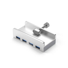 (4USB srebrny) USB 3.0 HUB Zewnętrzny rozdzielacz typu klipsowego do komputera stacjonarnego, laptopa,