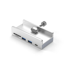 (5 w 1 srebrny) USB 3.0 HUB zewnętrzny rozdzielacz typu klipsowego do komputera stacjonarnego, laptopa,