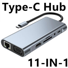 (HUB USB C) 11-w-1 stacja dokująca HUB USB C 4K Typ C do adaptera HUB HDMI USB-C do VGA RJ45 PD 100