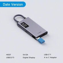 (Data wersji) Koncentrator USB C Hagibis z wyświetlaczem LCD, adapter wieloportowy typu C, zgodny z