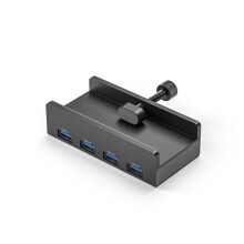 (4USB czarny) USB 3.0 HUB zewnętrzny rozdzielacz typu klipsowego do komputera stacjonarnego, laptopa,