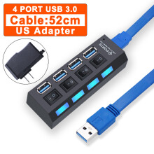 (3.0USB 4port z US) 3.0 USB Hub Multi USB Splitter Multi Hub USB Hub USB 3 Użyj zasilacza Port USB