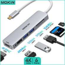 Stacja dokująca (6 w 1) USB Hubs kompatybilna z MacBookiem Air Pro M1 M2 iPadem, adapterem USB-C HUB