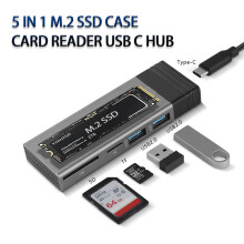 (5 w 1 srebrny) 8-w-1 koncentrator USB z dyskiem SSD M.2 Adapter zgodny ze złączem USB typu C do HDMI