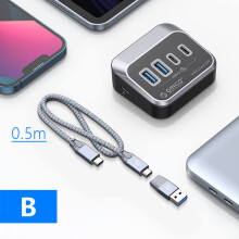 (B) Stacja dokująca USB 3.2, koncentrator typu C, rozdzielacz 10 Gb/s, stacja dokująca, gniazdo wieloportowe,