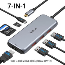 Stacja dokująca USB-C do dwóch monitorów (7 w 1, HDMI 10 Gb/s) i adapter HDMI z obsługą rozdzielczości