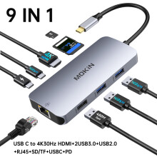 (9 w 1) 7 w 1 adapter wieloportowy USB C Hub do koncentratora 4K HDMI, stacja dokująca USB 3.0 5 Gb/s