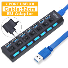 (3.0USB 7 portów z UE) 3.0 USB Hub Multi USB Splitter Multi Hub USB Hub USB 3 Użyj zasilacza Port USB