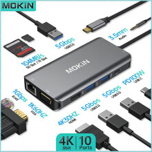(10 i 1)USB Hubs Dockningsstation kompatibel MacBook Air Pro M1 M2 iPad USB-C HUB Adapter med 5Gbps