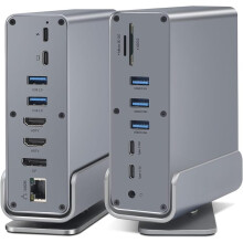 (16 i 1 HUB)16 i 1 dockningsstation multiportadapter med dubbla 4K HDTV/DisplayPort 7USB-portar 100W