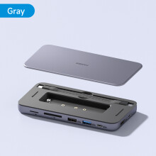 (GRÅ)Hagibis 9 i 1 USB C HUB med M.2 NVMe/SATA SSD-hölje 4K HDMI-kompatibel 100W PD USB 3.1-dockning