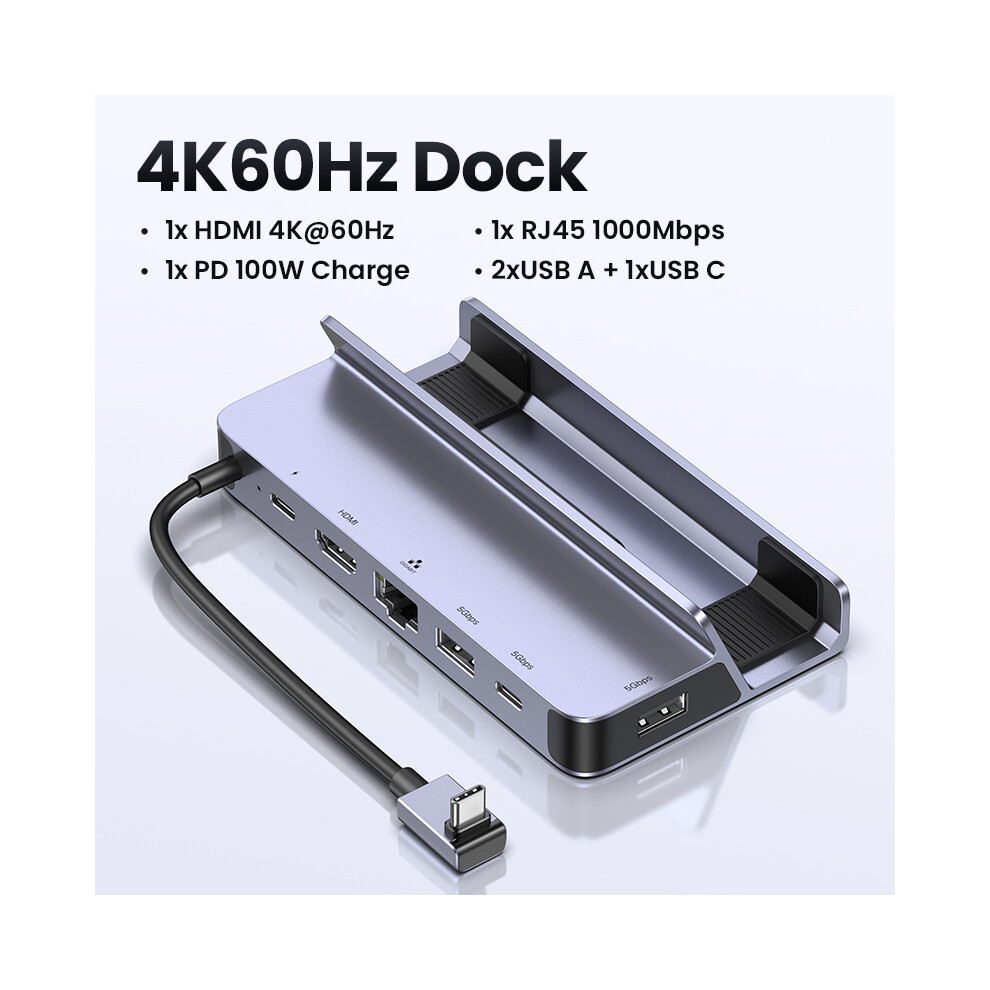 (Dock 4K60Hz 6-in-1)Steam Deck Dock 4K60Hz 9 porte RJ45 PD100W USB C HUB compatibile con Steam Deck