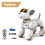 (Oro) Perro robot de control remoto inteligente con acrobacias electrónicas, comandos de voz, programable, 1