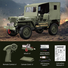 (Uppgraderingar)C8815 delar Rc Bil 1941 JEEP WILLYS 2,4g 4wd RTR Bandvagn Klätterskala Militär lastbil