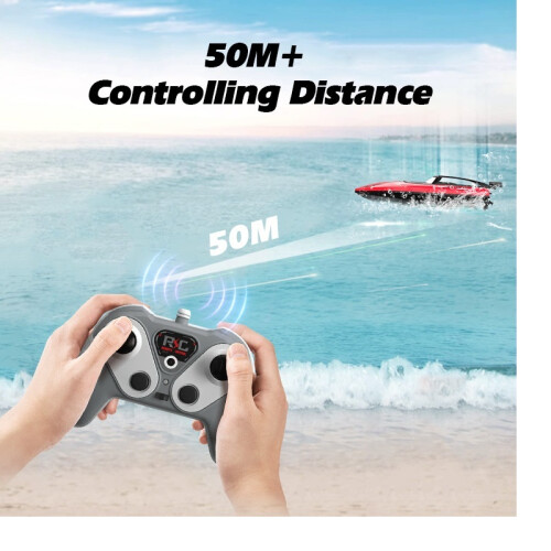 (Orange) Bateau télécommandé transfrontalier, jouet électrique, chargement 2,4 G, bateau télécommandé 2