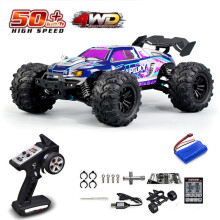 (16101 -Purple-1B)1:16 75KM/H eller 50KM/H 4WD RC-bil med LED-fjärrkontroll Bilar High Speed Drift