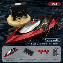 (S5-Red) S5 2.4G RC Łódź wodoodporna z dwoma silnikami, szybka wyścigowa łódź motorowa, model elektryczny,