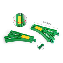 (2 piezas de vía de derivación 1) Accesorios de vía de madera Puente de vía de tren de madera de haya