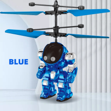 (D-Blue)Intelligent avkänning flygplan Mek Warrior Flygande robot Luminescent Suspension Gest Sensing