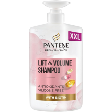 Pantene Biotin & Rose Water Hair Thickening Shampoo, Lift 'n' Volume, 1l, Silicone Free Volume Shampoo
