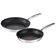 TEFAL Duetto+ Set aus 2 Pfannen 24/28 cm, Induktion, antihaftbeschichtete, hochwertiger Edelstahl, 10 Jahre Garantie G732S255
