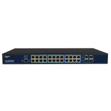 ALLNET Switch full managed 24 Port Gigabit 390W / 24x PoE+ / 4x SFP / Lüfterlos / 19" / "ALL-SG8626PM"