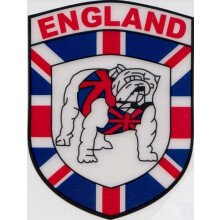 (British Bulldog) England Shield Self-Cling Car Window Sticker