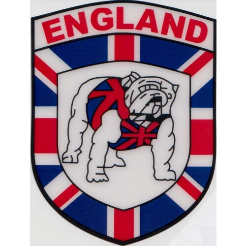 (British Bulldog) England Shield Self-Cling Car Window Sticker