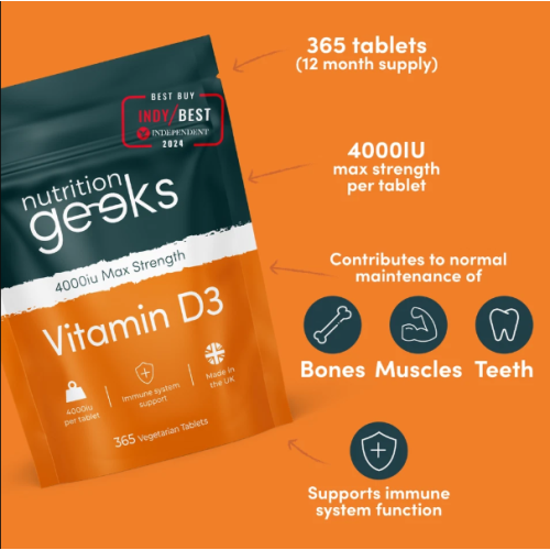 Vitamin D 4000IU Tablets | 365 Vitamin D3 Supplements Max Strength, 12 Months 1